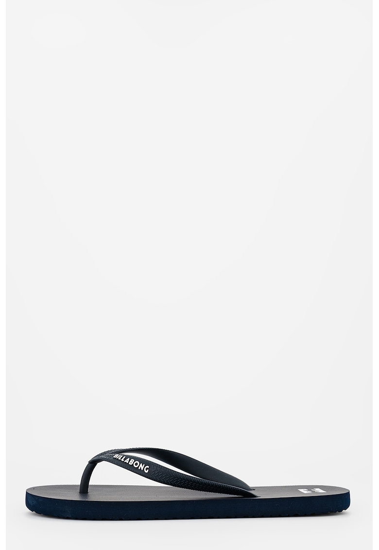 Papuci flip-flop texturati cu logo in relief Tides Solid - Negru/Bleumarin