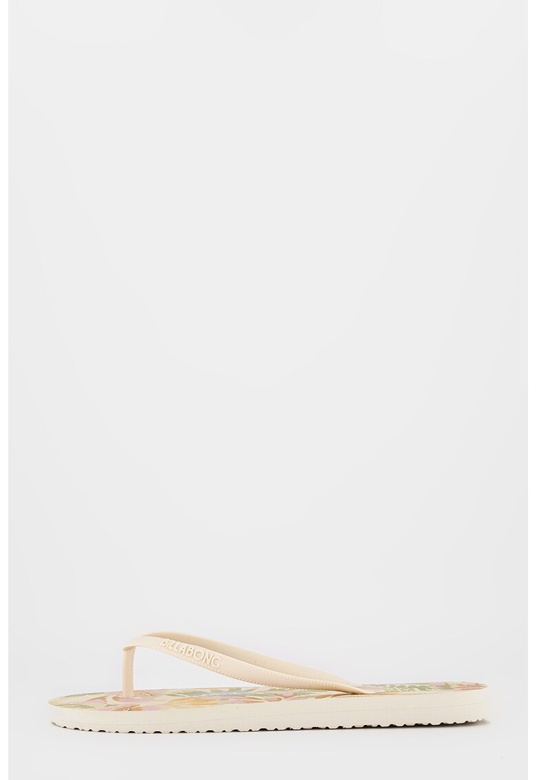 Papuci flip-flop cu model si logo in relief Dama - Maro nisip