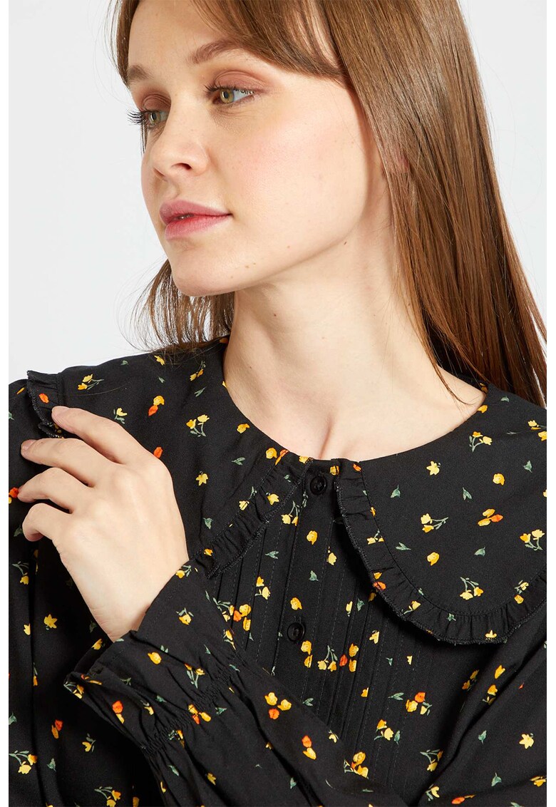 Camasa cu imprimeu floral si guler Peter Pan Camasa cu imprimeu floral si guler Peter Pan ANSWEAR