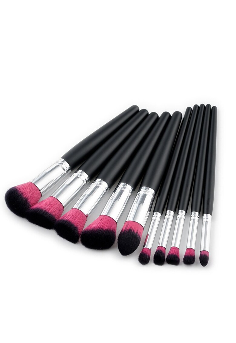 Set pensule machiaj -  10 bucati - Negru