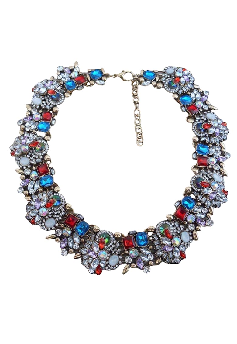 Colier auriu - cu pietre multicolore - Jada C3 -