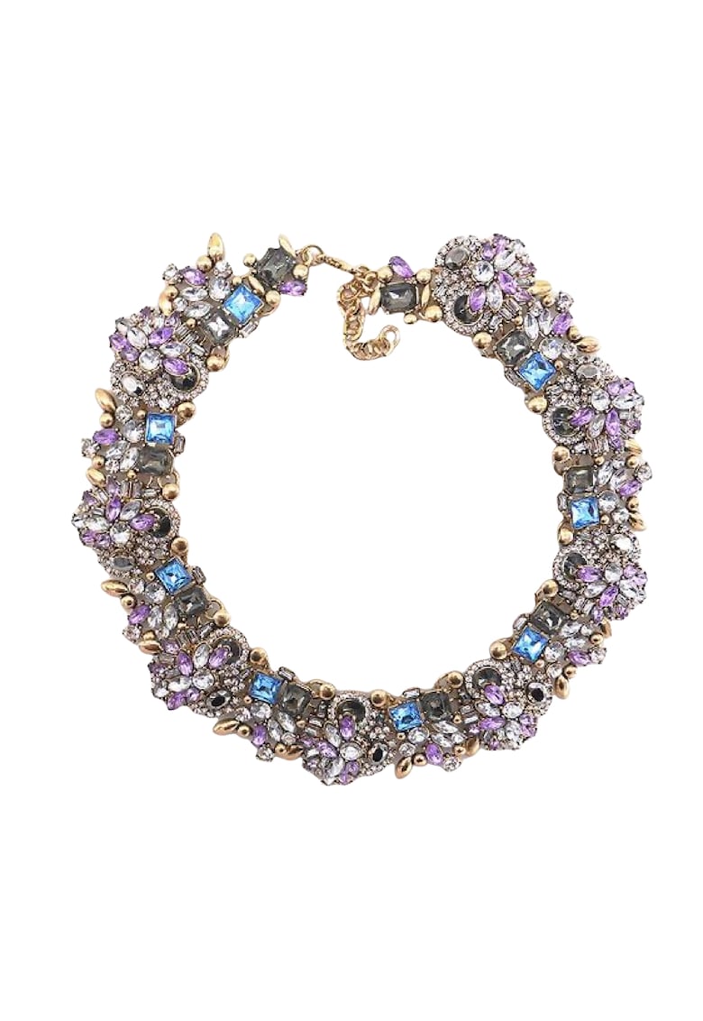 Colier auriu - cu pietre multicolore - Janica C4 -