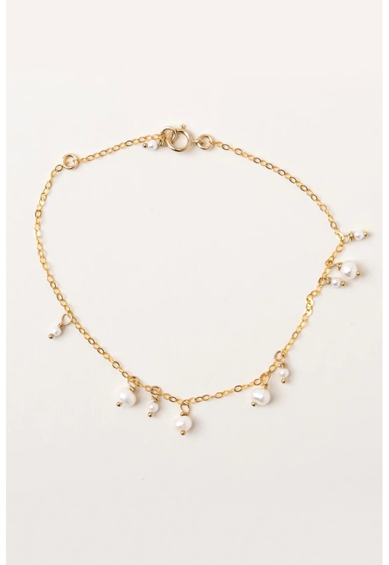 Bratara din aur filat de 14K cu perle naturale