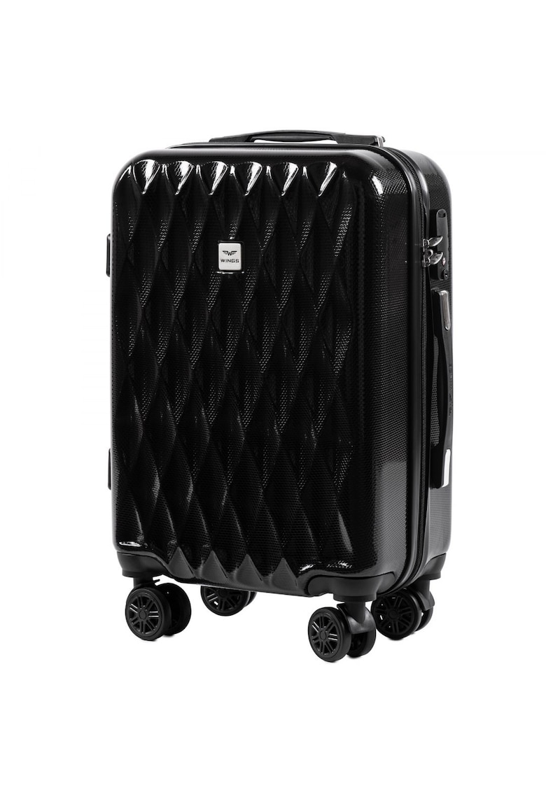 Troler Cabina - PC 190 - 55 cm - 4 Roti Duble - Cifru TSA - Policarbonat - Negru