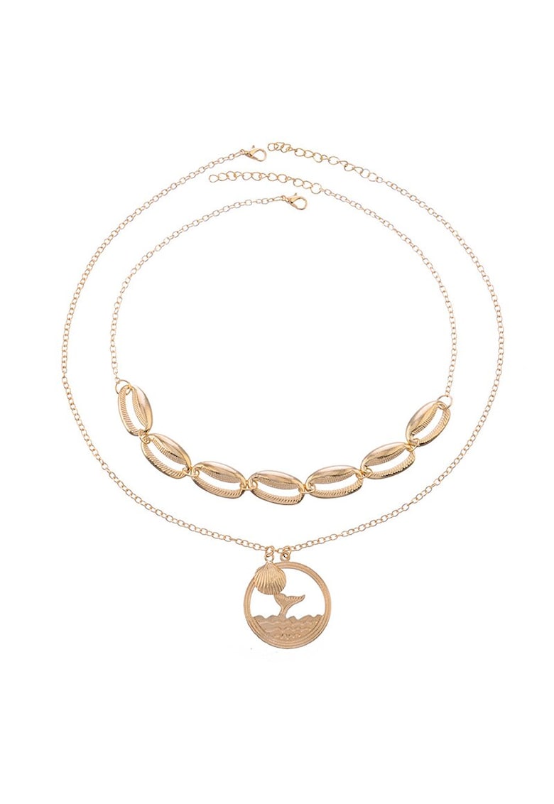 Set 2 coliere - aurii - cu scoici metalice - Malina C26 -