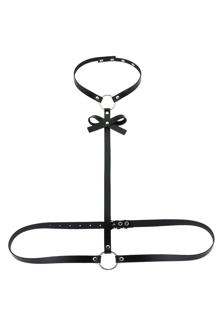 Lant de corp - negru - din piele ecologica - marime universala - Justine C18 -