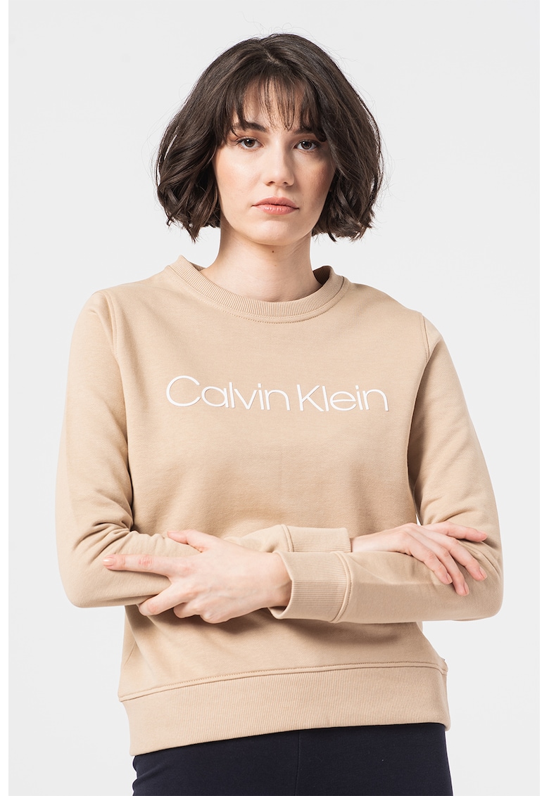 Bluza sport de bumbac cu imprimeu logo imagine reduceri black friday 2021 CALVIN KLEIN
