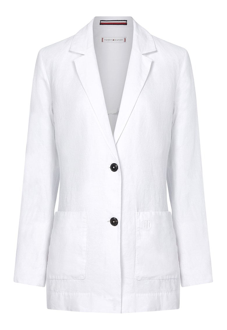 Tommy Hilfiger Sacou de in cu buzunare aplicate - Alb