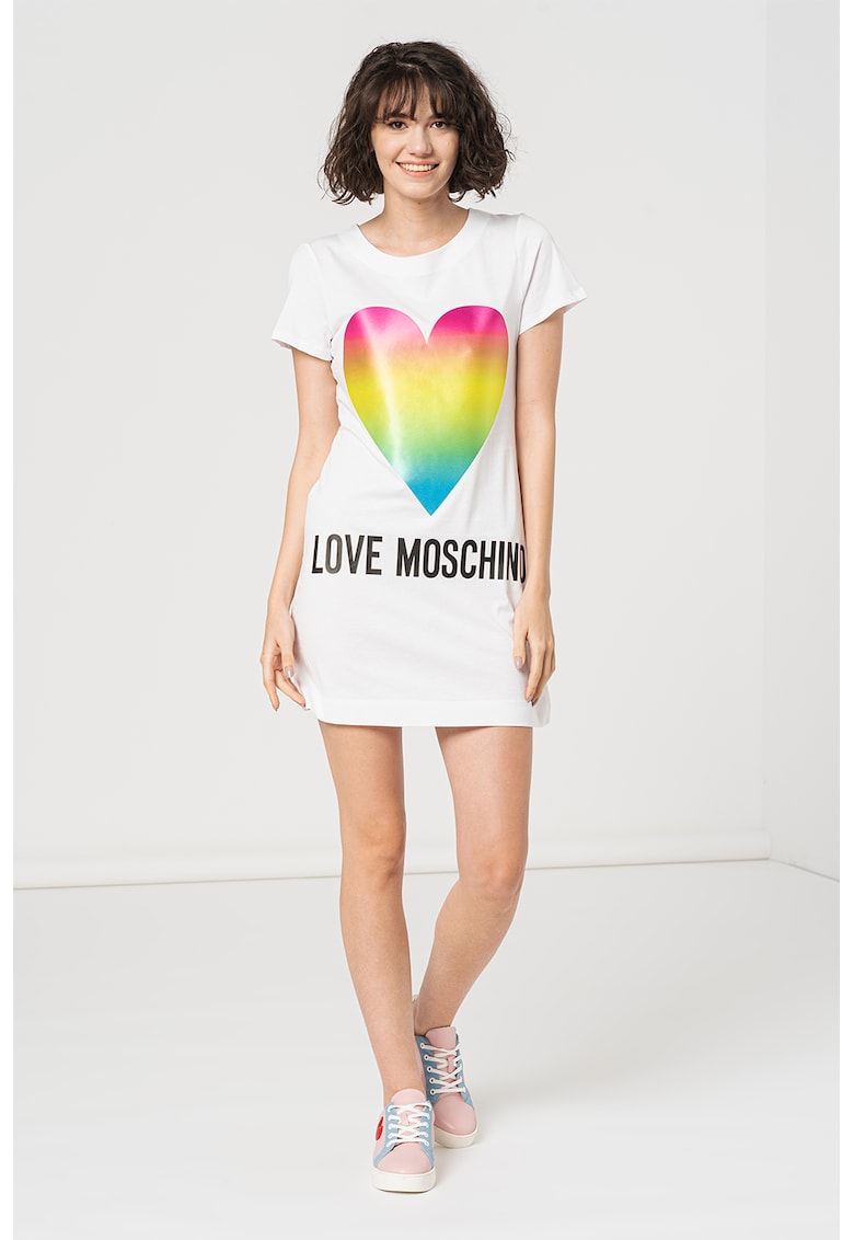 Rochie-tricou din bumbac cu logo Love Moschino bumbac