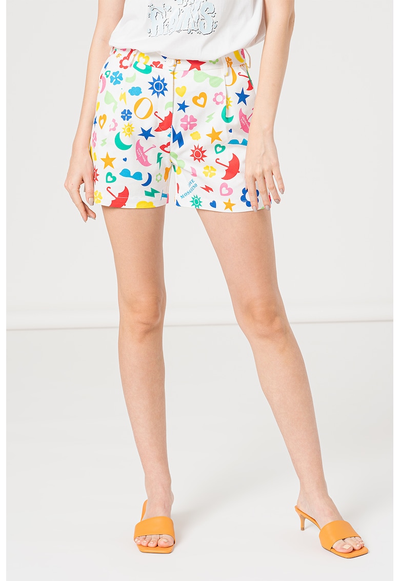 Love Moschino Къс панталон с фигурална шарка за Жени Love Moschino Къс панталон с фигурална шарка за Жени