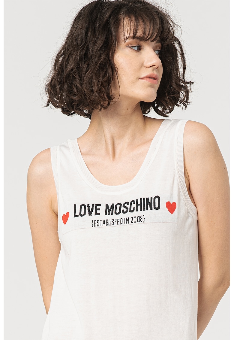 Love Moschino Рокля с памук и коприна с лого за Жени Love Moschino Рокля с памук и коприна с лого за Жени