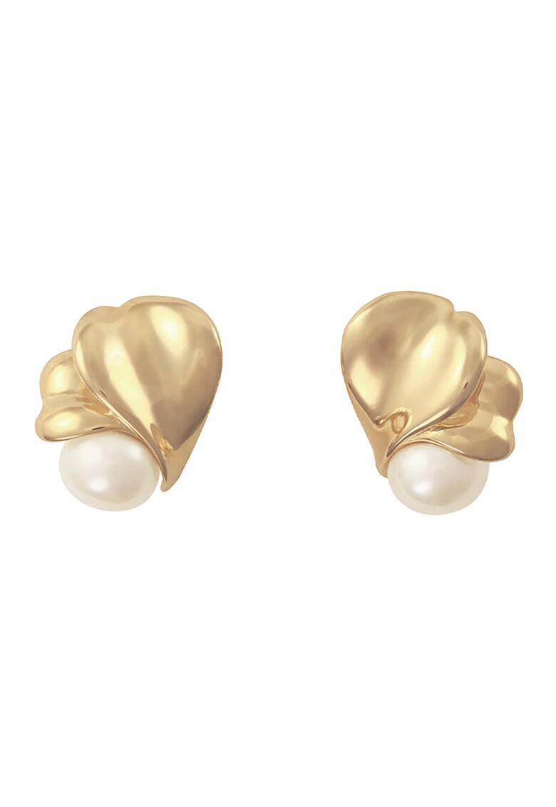 Cercei placati cu aur de 14K decorati cu perle fashiondays.ro