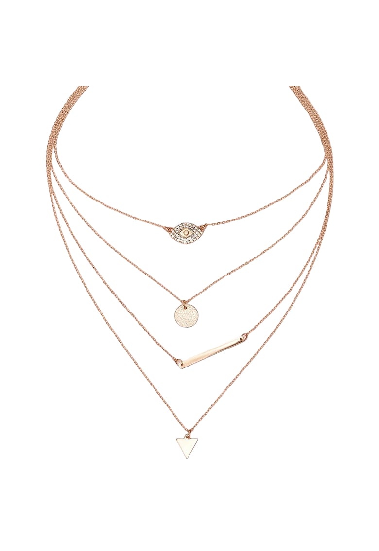 Colier in 4 straturi - auriu - cu pietre - 44 cm - Magita C26