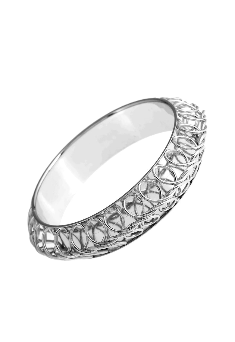 Bratara argintie - cu metal impletit - 21.5 cm - Odine C2