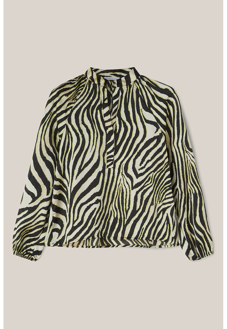 Bluza cu guler tunica si imprimeu zebra