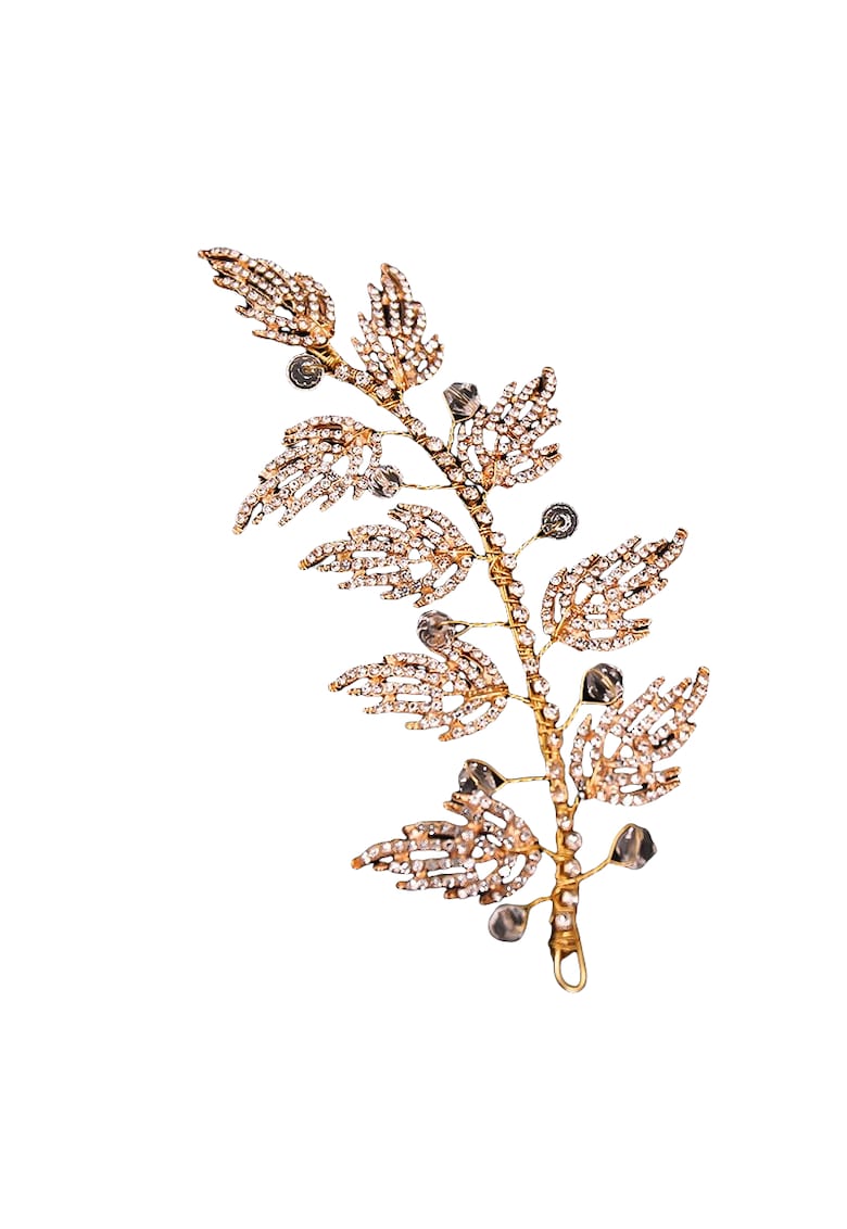 Accesoriu par - auriu - cu frunzulite si pietre - 14 cm - Melrose C9