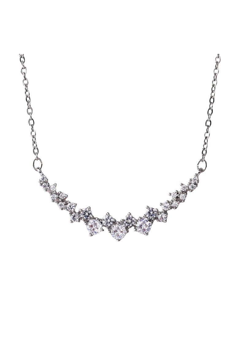 Colier argintiu - cu pietre din zirconiu - Rafaela - 45 cm - C10