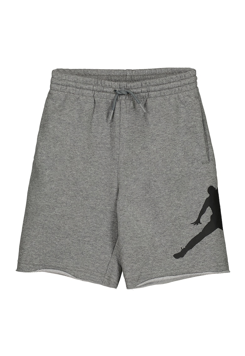 Bermude cu logo si snur Air Jordan Jumpman - Gri melange