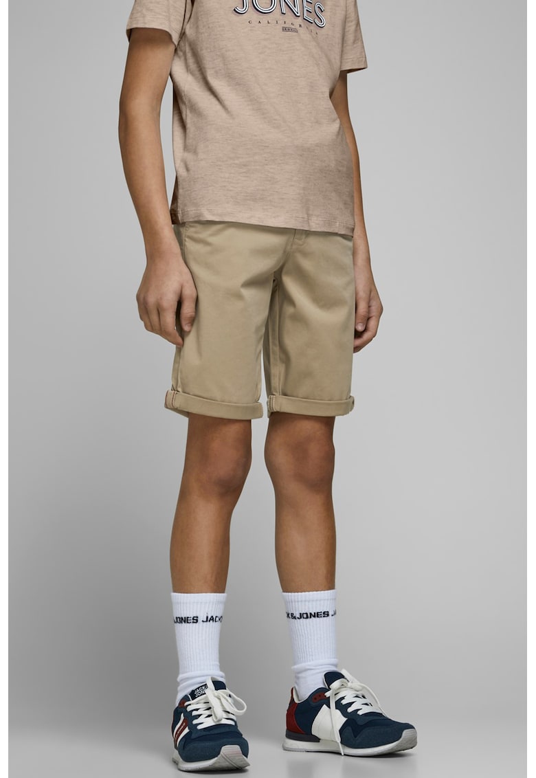 Pantaloni scurti chino cu talie medie - Maro deschis