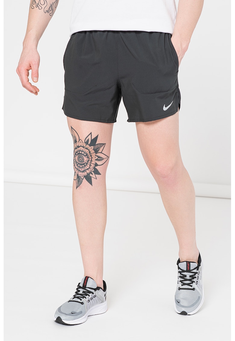 Pantaloni scurti cu snur si tehnologie Dri-Fit - pentru alergare Stride - Negru