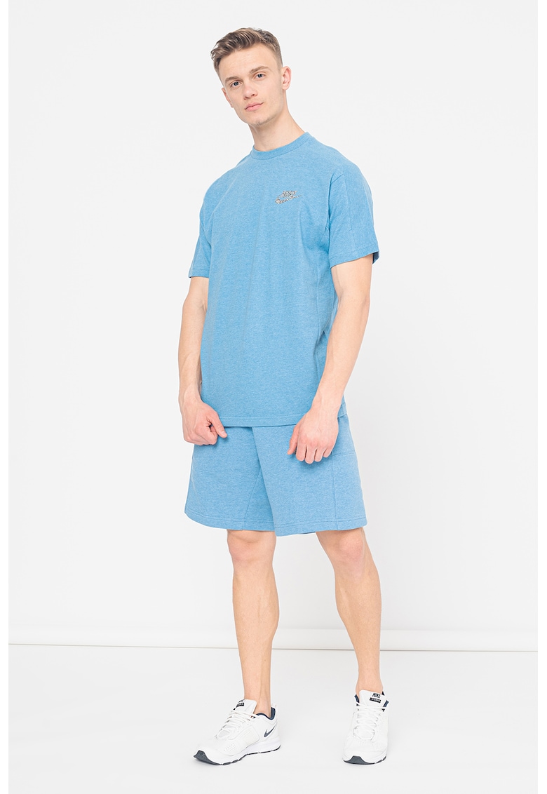 Tricou cu detaliu logo Revival - Albastru deschis melange