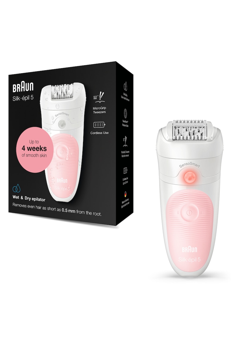 Epilator - Tehnologie de penseta - Alb/Roz