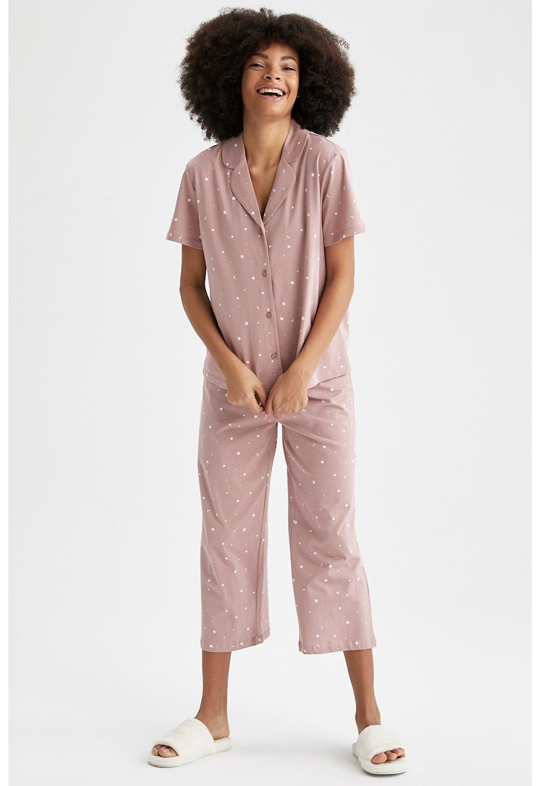 Pijama relaxed fit cu imprimeu