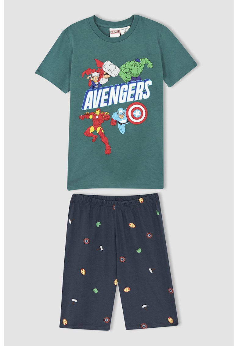 Pijama din bumbac cu licenta Avengers