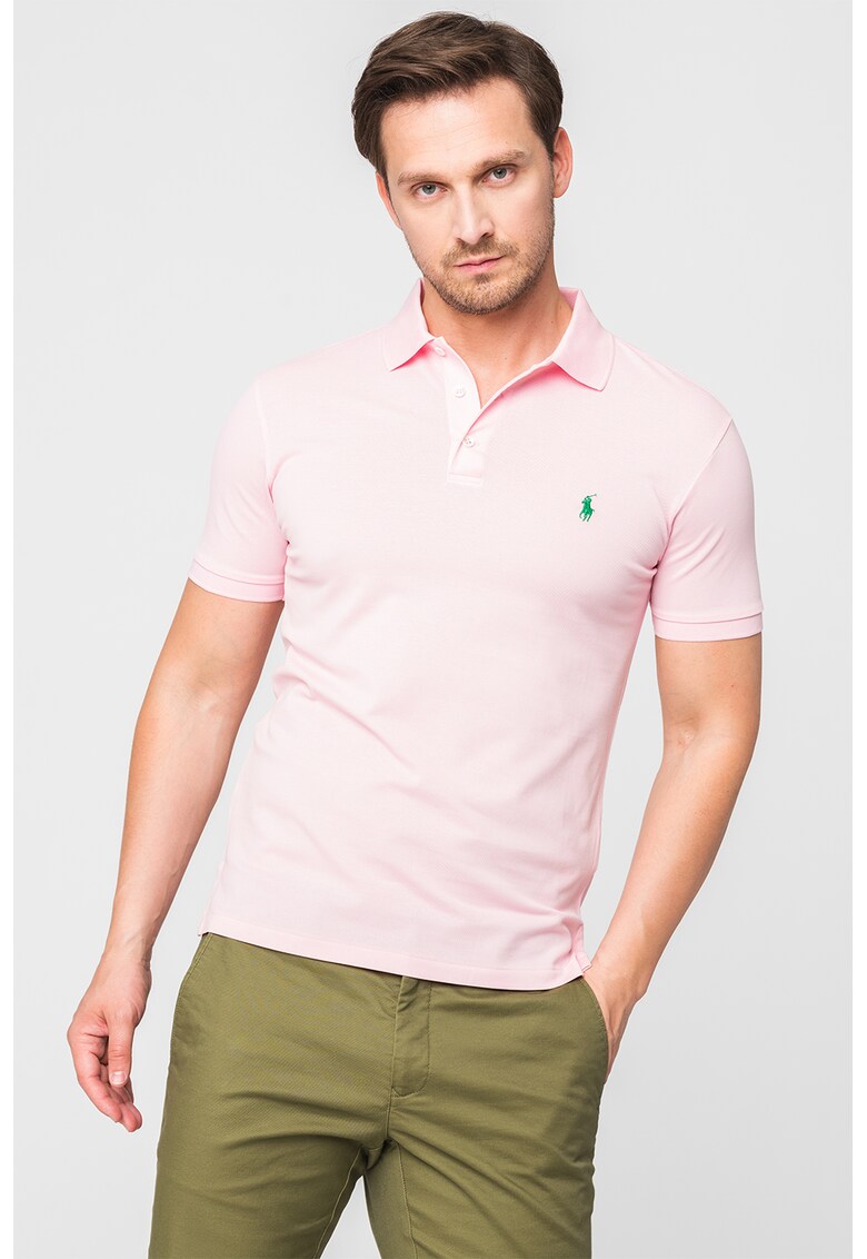 Тениска от пике с яка и бродирано лого Polo Ralph Lauren