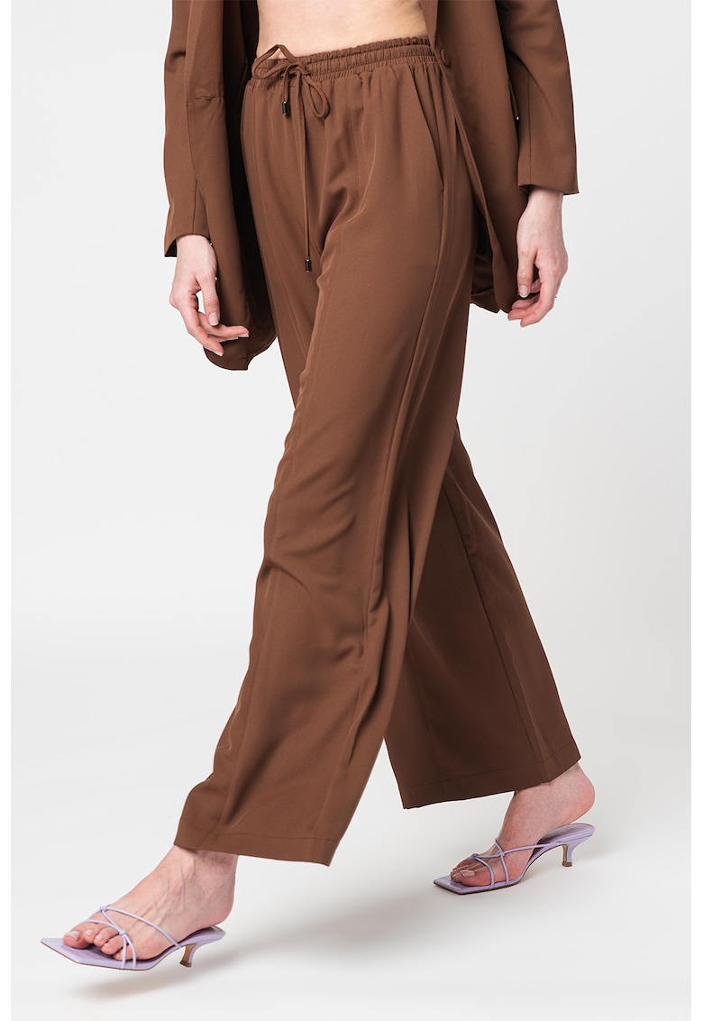 Pantaloni cu croiala ampla si snur de ajustare in talie Vagna imagine reduceri black friday 2021 ajustare