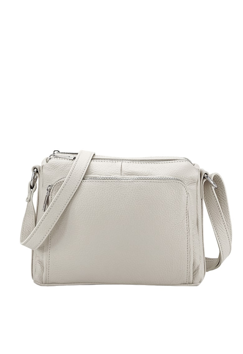 Geanta din piele naturala gri Camelia 124 17696