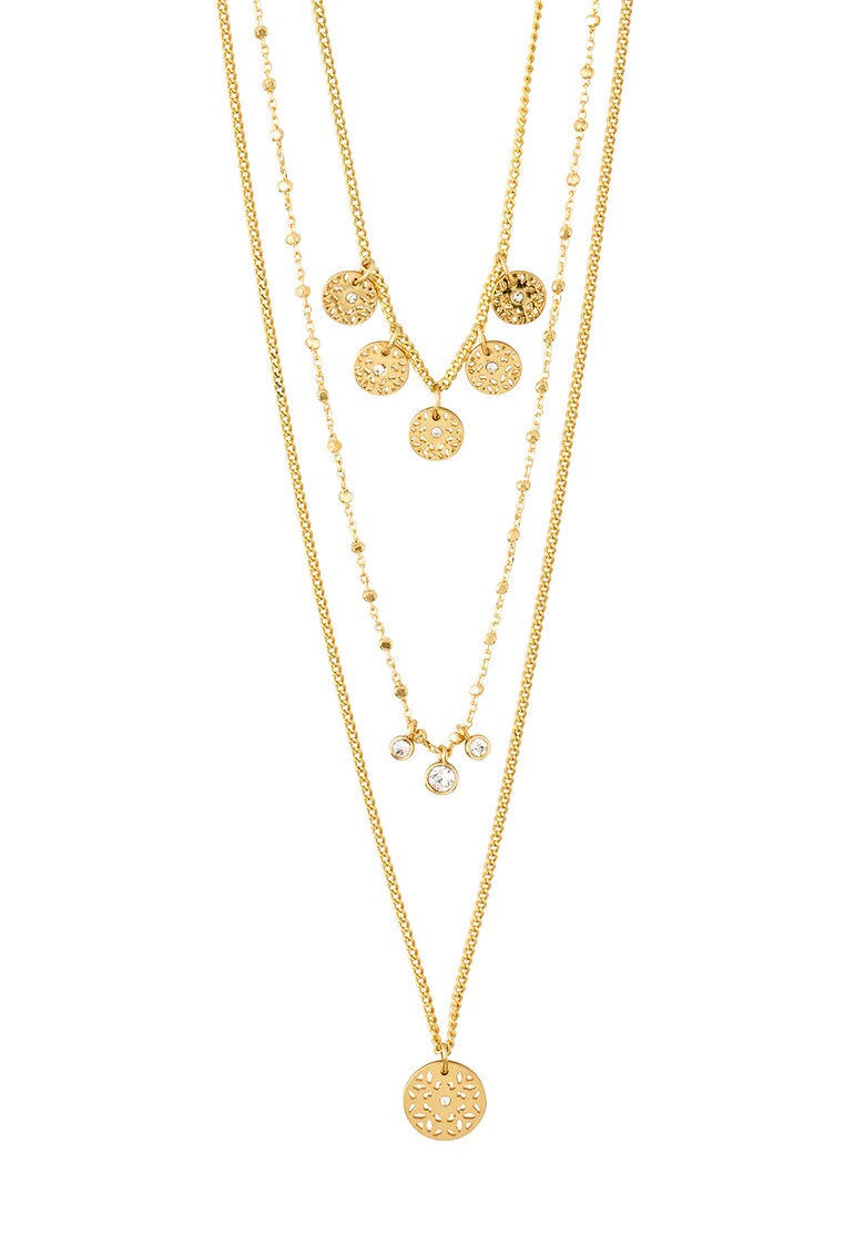 Colier placat cu aur de 24k cu siraguri multiple