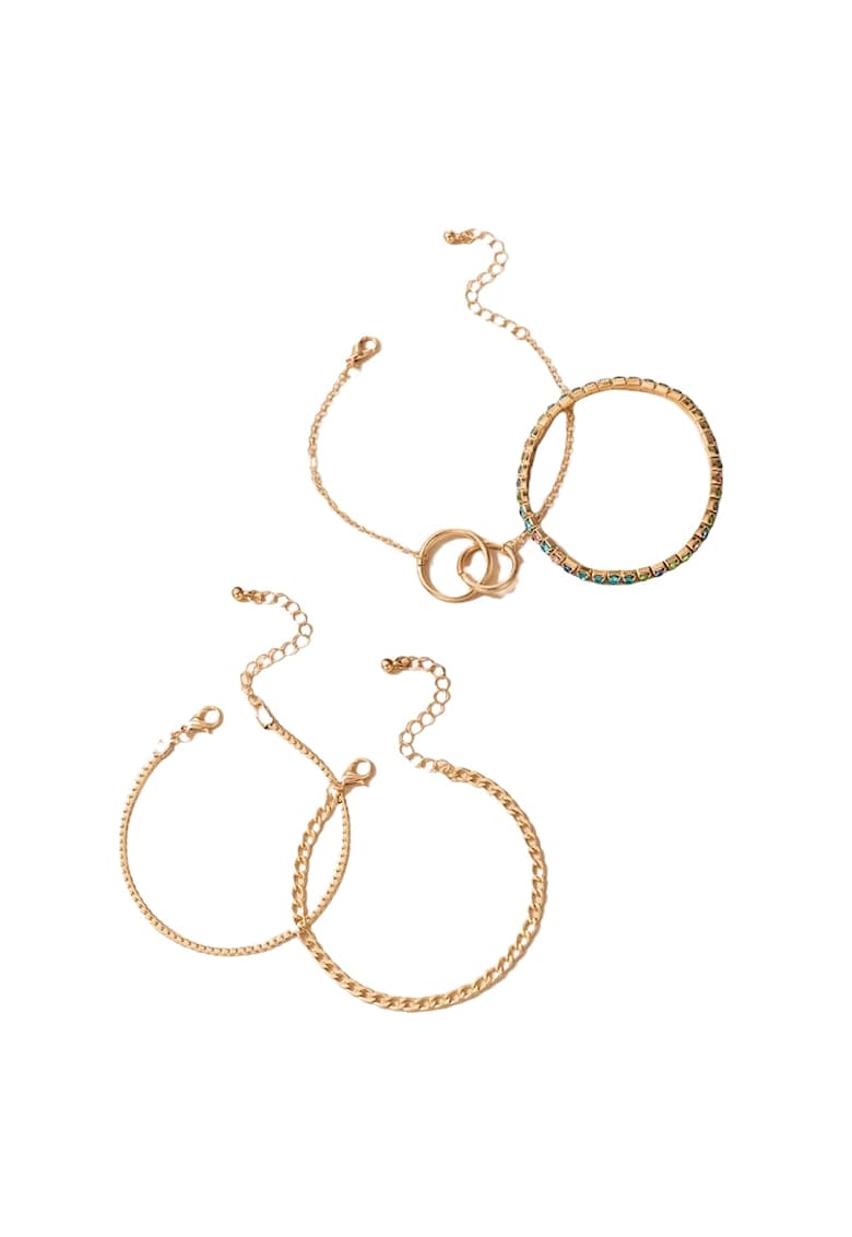 Set 4 bratari - aurii - cu pietre multicolore - Sidney C18 -