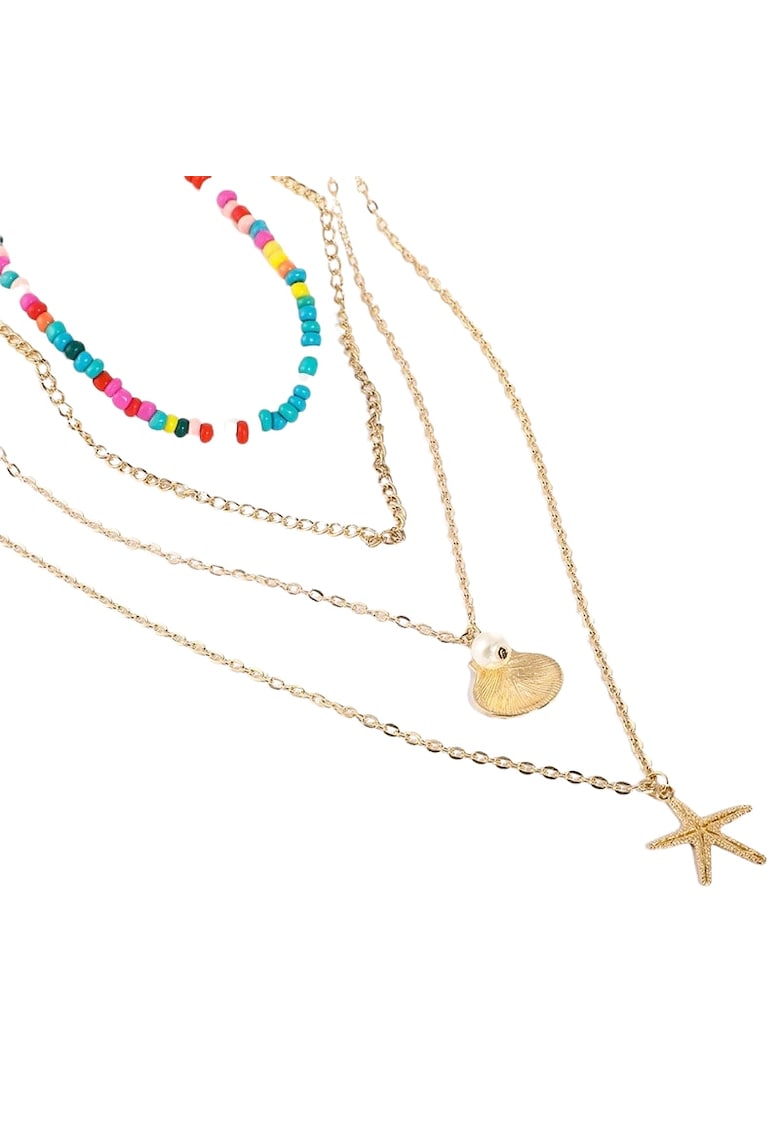 Set coliere - aurii - cu margelute colorate si forme marine - Selene C20 -