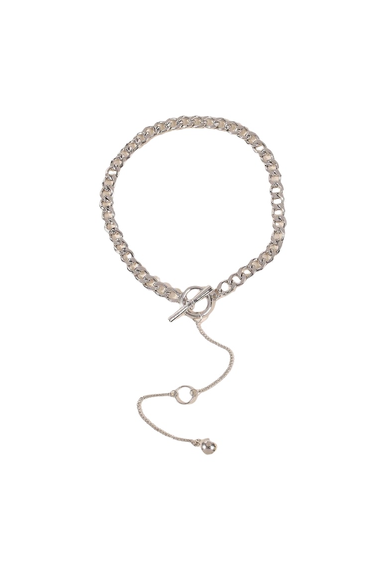 Colier argintiu - cu zale si lant lung - Sekina C20 -