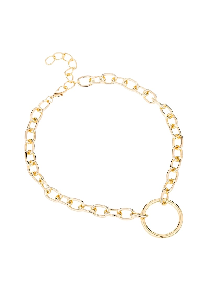 Colier auriu - cu zale si pandantiv in forma de cerc - Sebastia C19 -