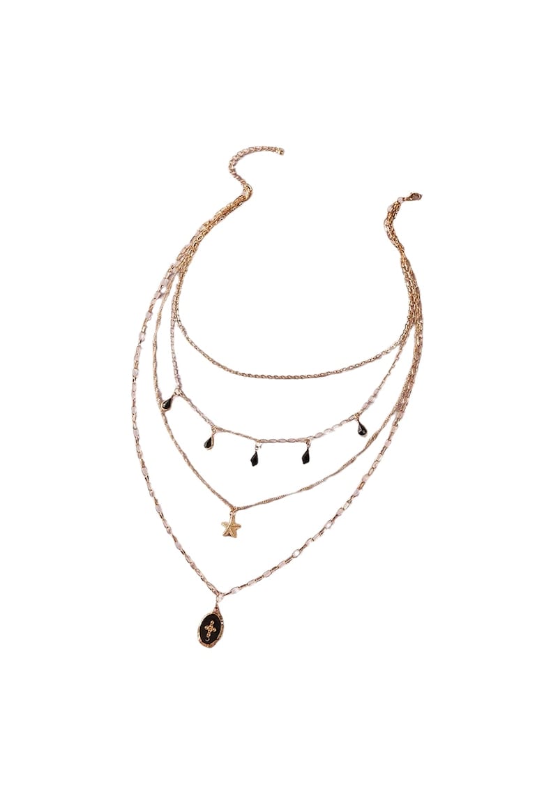 Colier auriu - in 4 straturi - cu pietre - Sevrina C22 -