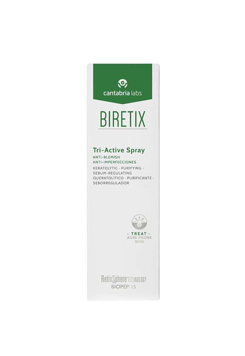 Spray Tri-Active Cantabria Biretix - pentru piele cu tendinta acneica - 100 ml