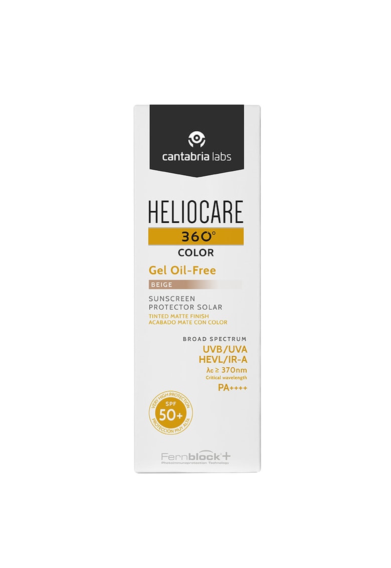 Gel oil-free cu pigmenti de colorare si efect matifiant Cantabria Heliocare 360º SPF50+ Beige - 50 ml