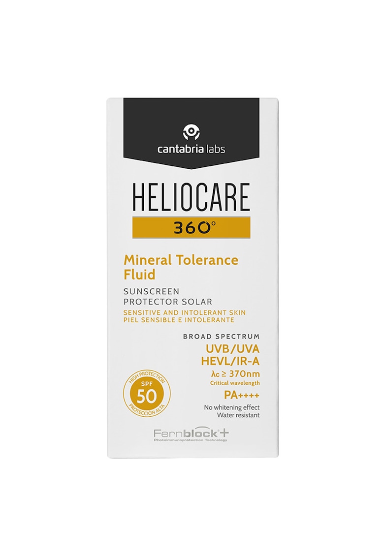 Fluid protectie solara Cantabria Heliocare 360º Mineral Tolerance SPF50 - 50 ml