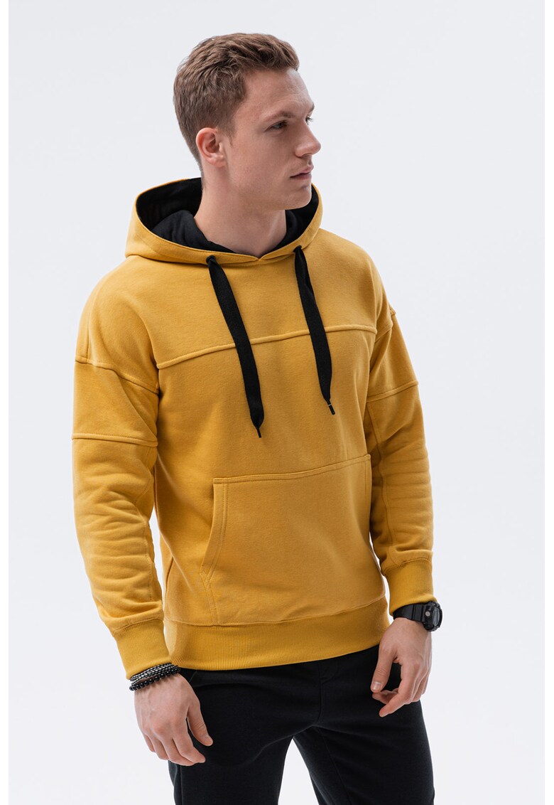 Суитшърт с качулка и джоб тип кенгуру OMBRE