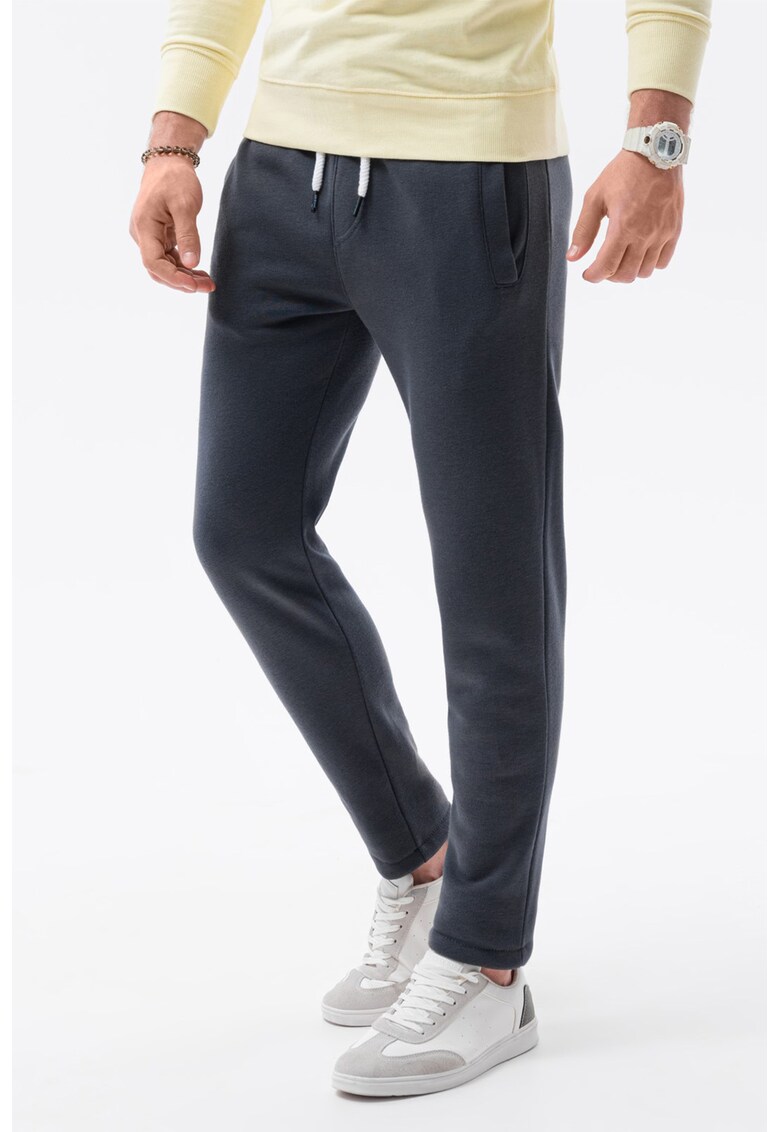 Pantaloni de trening cu doua buzunare oblice - Gri inchis