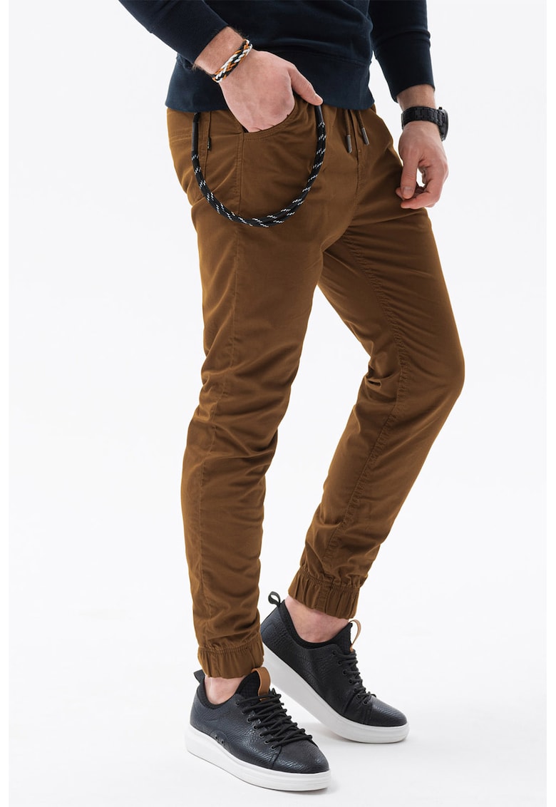 Pantaloni jogger conici cu snur de ajustare