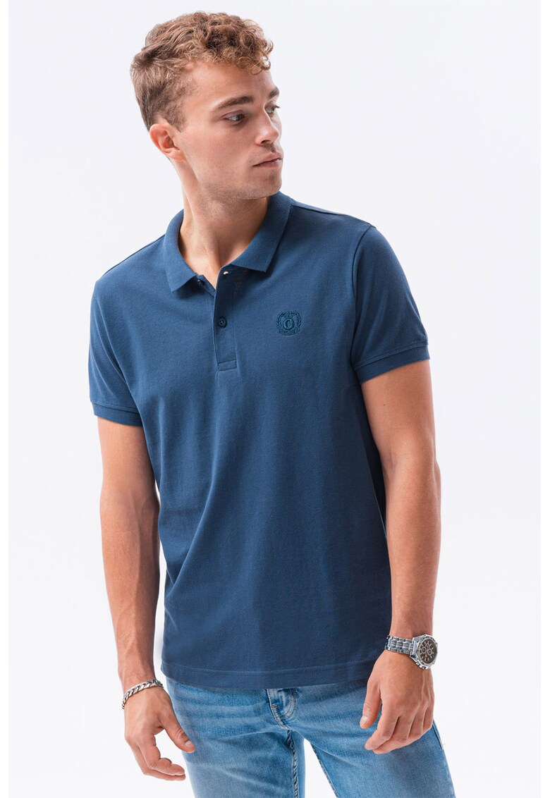 Tricou polo din bumbac cu model pique