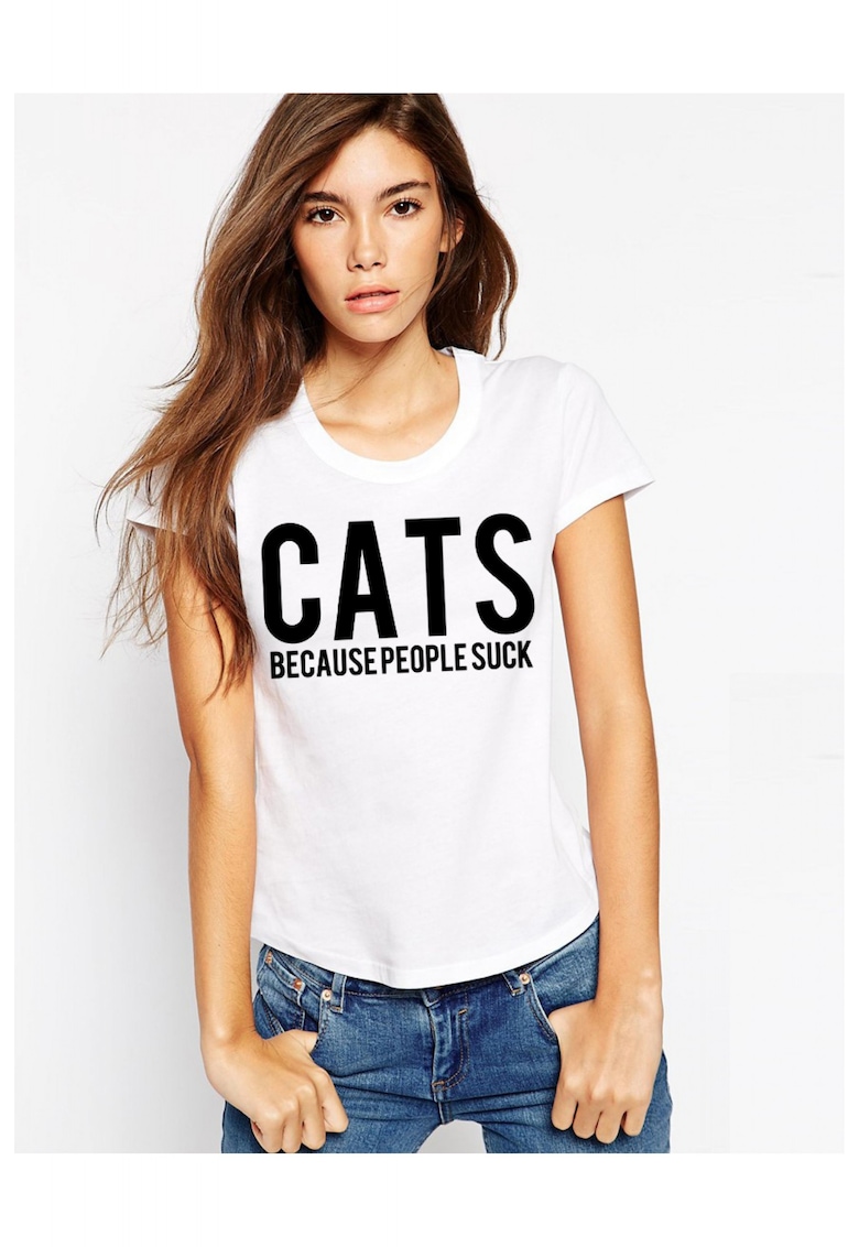 Tricou dama - CATS - - Alb