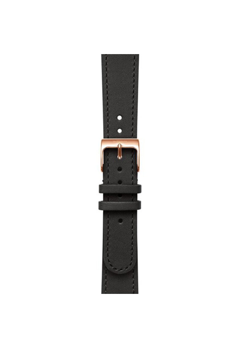 Withings Bratara 18 mm - piele - piele cu cusaturi - catarama pink gold - negru