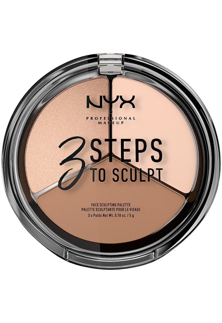 Paleta Iluminare si conturare NYX PM 3 Steps to Sculpt - 15 g