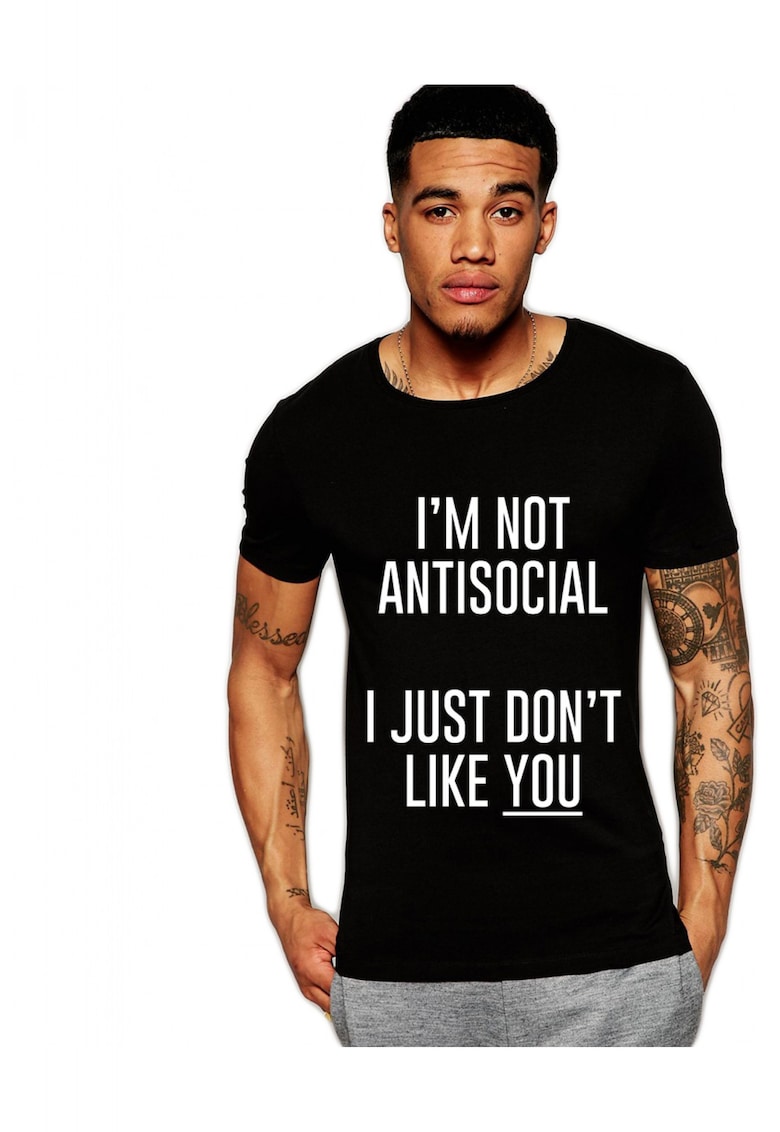 Tricou negru barbati - I'm not antisocial