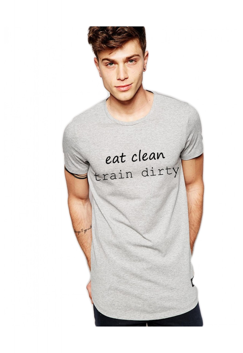 Tricou gri barbati - Eat Clean Train Dirty