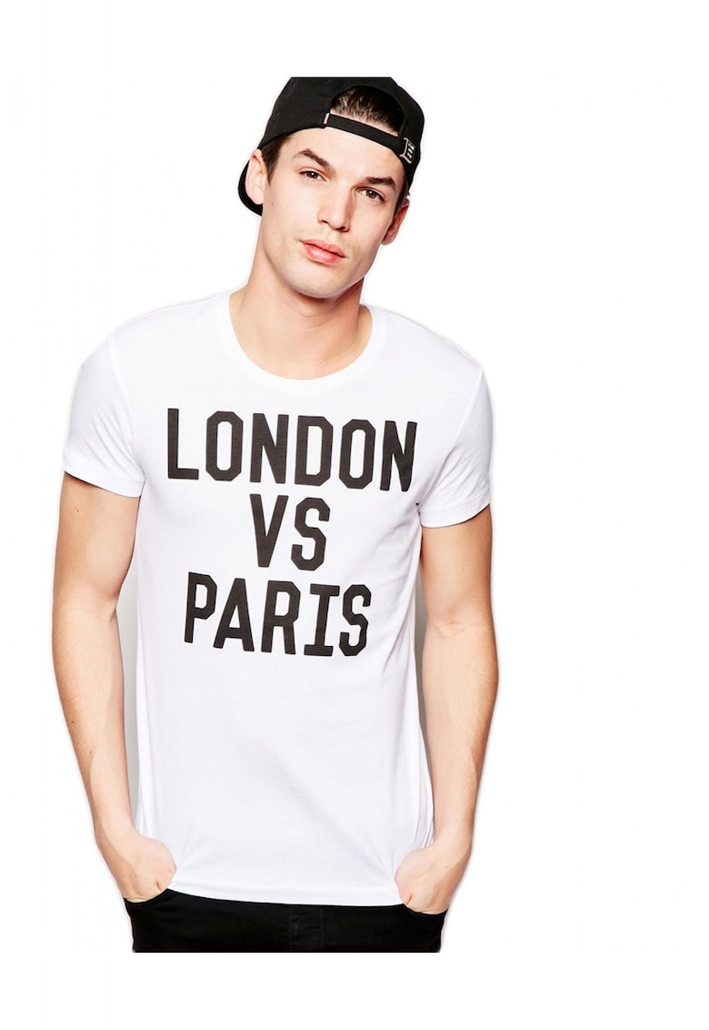 Tricou alb barbati - London vs Paris